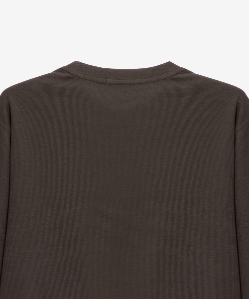 BASIC HOUSE(ベーシックハウス)の「ニットライクラウンドネック長袖TシャツブラウンLZTS6105(Tシャツ/カットソー・メンズ・ブラウン・FREE)」の16枚目の写真
