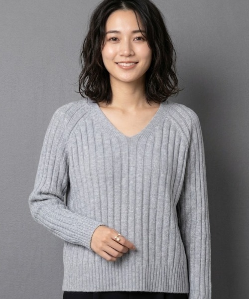 gossip!ロサンゼルス(ゴシップロサンゼルス)の「ラグランスリーブ リブニット(ニット/セーター・レディース・オフホワイト/グレー/レッド/ネイビー・FREE)」の9枚目の写真