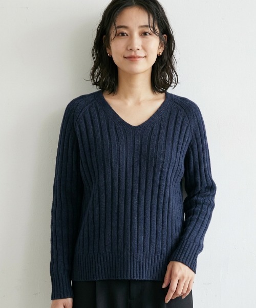 gossip!ロサンゼルス(ゴシップロサンゼルス)の「ラグランスリーブ リブニット(ニット/セーター・レディース・オフホワイト/グレー/レッド/ネイビー・FREE)」の14枚目の写真