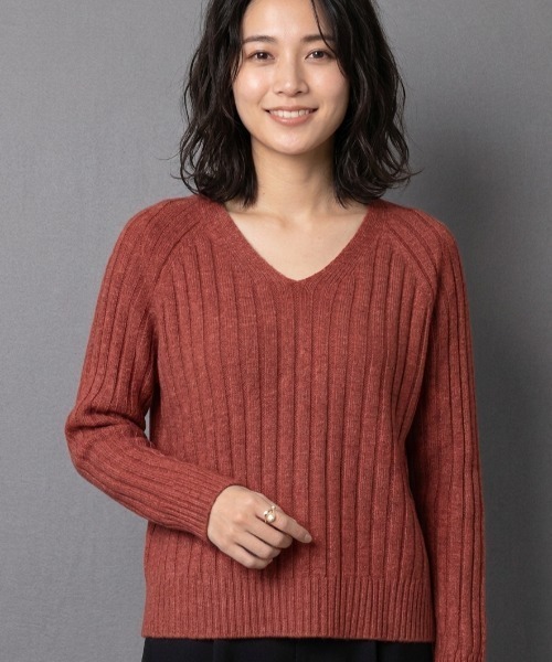 gossip!ロサンゼルス(ゴシップロサンゼルス)の「ラグランスリーブ リブニット(ニット/セーター・レディース・オフホワイト/グレー/レッド/ネイビー・FREE)」の12枚目の写真