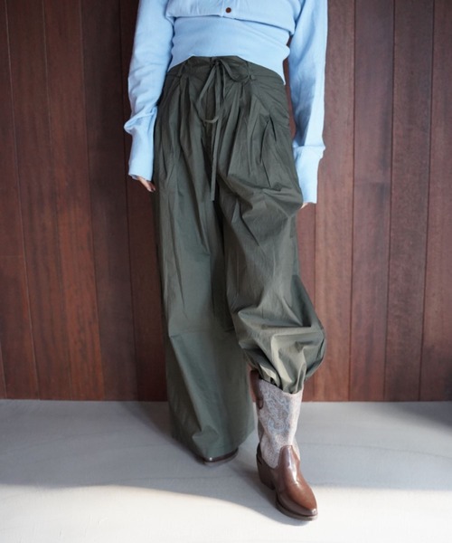 SANSeLF（サンセルフ）の「【SANSeLF】フロントリボンタックパンツ saw25a080（その他パンツ・レディース・カーキ/ブラック・FREE）」の16枚目の写真