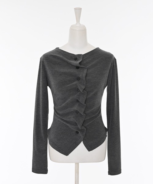 Narcissus（ナルシス）の「フリルカーディガン（カーディガン/ボレロ・レディース・ブラック/グレー・FREE）」の8枚目の写真