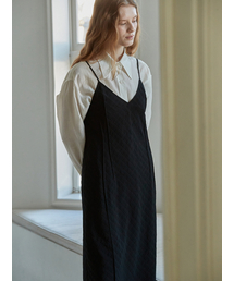 Bias check layered dress - Black