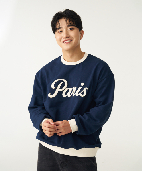 DOUBLE EIGHT（ダブルエイト）の「PARIS アプリケ スウェット (ネイビー)（スウェット・メンズ・ネイビー・FREE）」の2枚目の写真
