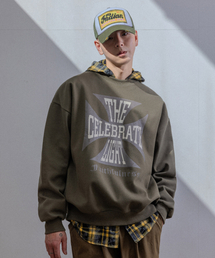 BURNING CAPONE（バーニングカポネ）の「BCクロスクラックスウェットシャツ カーキ（スウェット）」