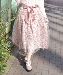 花レース×ラメチュールスカート