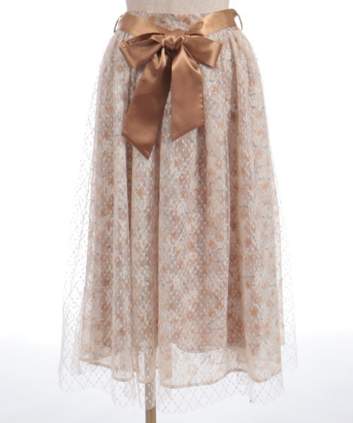 axes femme（アクシーズファム）の「花レース×ラメチュールスカート（スカート・レディース・オレンジ/ピンク/グリーン・FREE）」の11枚目の写真