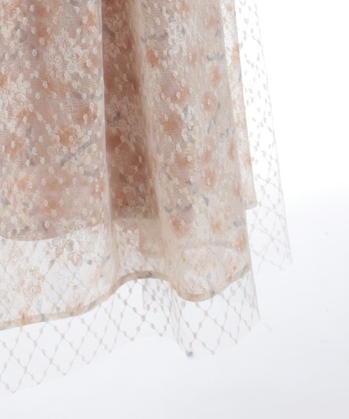 axes femme（アクシーズファム）の「花レース×ラメチュールスカート（スカート・レディース・オレンジ/ピンク/グリーン・FREE）」の7枚目の写真