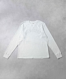 /ワッフル アップリケロングスリーブTシャツ/