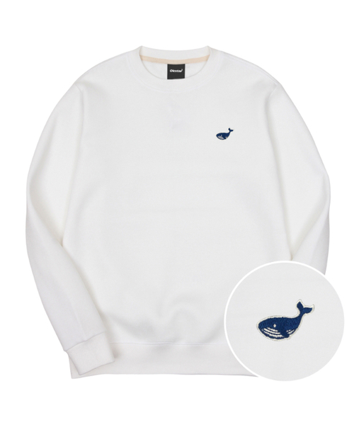 OKSTAR(オクスター)の「ミニウェイル刺繍特厚裏毛スウェット(スウェット・レディース・ブルー/カーキ/ライトベージュ/ホワイト/ライトグレー/ブラック/ネイビー/ベージュ/オートミール/グレー/ダークグリーン/クリーム・4XL/LARGE/X-LARGE/2XL/3XL/SMALL/MEDIUM)」の2枚目の写真