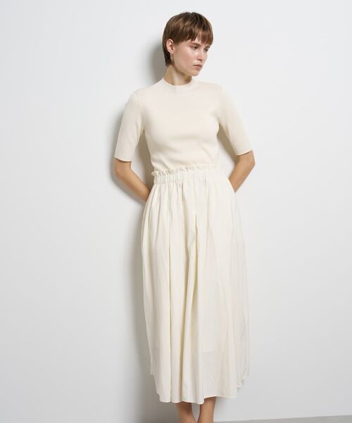 LANVIN en Bleu(ランバンオンブルー)の「ハーフスリーブニットコンビワンピース(ワンピース・レディース・オフホワイト/ブラック・36/38)」の1枚目の写真