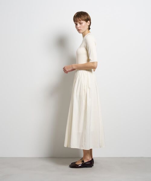 LANVIN en Bleu(ランバンオンブルー)の「ハーフスリーブニットコンビワンピース(ワンピース・レディース・オフホワイト/ブラック・36/38)」の4枚目の写真