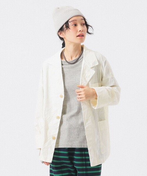 BEAMS BOY（ビームスボーイ）の「リンクル ジャケット（テーラードジャケット・レディース・ホワイト系その他7/ネイビー・ONE SIZE）」の10枚目の写真