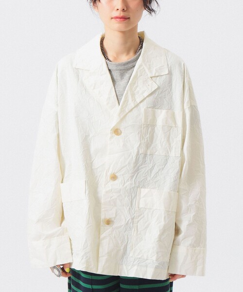 BEAMS BOY（ビームスボーイ）の「リンクル ジャケット（テーラードジャケット・レディース・ホワイト系その他7/ネイビー・ONE SIZE）」の11枚目の写真