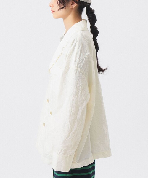 BEAMS BOY（ビームスボーイ）の「リンクル ジャケット（テーラードジャケット・レディース・ホワイト系その他7/ネイビー・ONE SIZE）」の12枚目の写真