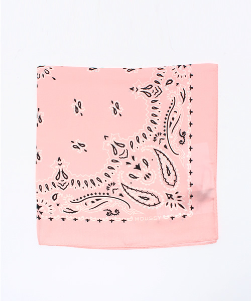 MOUSSY（マウジー）の「SILK BANDANA SCARF（バンダナ/スカーフ・レディース・ライトピンク/ブラック/ライトイエロー/レッド/ライトブルー/ライトベージュ/ネイビー/ホワイト・FREE）」の7枚目の写真