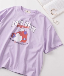 Disney（ディズニー）の「【71】【Disney/ディズニー】ミッキーマウス/ズートピア/ベイマックス/スティッチ/くまのプーさん ワイド プリントTシャツ/刺繍/バックプリント/レディース（S）（Tシャツ/カットソー）」