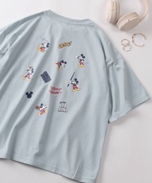 Disney（ディズニー）の「【71】【Disney/ディズニー】ミッキーマウス/ズートピア/ベイマックス/スティッチ/くまのプーさん ワイド プリントTシャツ/刺繍/バックプリント/レディース（S）（Tシャツ/カットソー）」