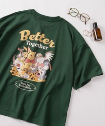 Disney（ディズニー）の「【71】【Disney ディズニー】ミッキーマウス ズートピア ベイマックス スティッチ くまのプーさん ワイド プリントTシャツ 刺繍 バックプリント レディース(S)（Tシャツ/カットソー）」