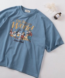 Disney（ディズニー）の「【71】【Disney/ディズニー】ミッキーマウス/ズートピア/ベイマックス/スティッチ/くまのプーさん/トイストーリー ワイド プリントTシャツ/刺繍/バックプリント/レディース（S）（Tシャツ/カットソー）」