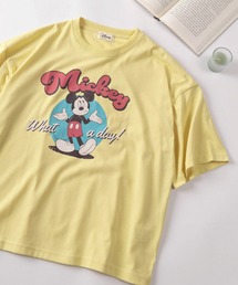 Disney（ディズニー）の「【71】【Disney/ディズニー】ミッキーマウス/ズートピア/ベイマックス/スティッチ/くまのプーさん ワイド プリントTシャツ/刺繍/バックプリント/レディース（S）（Tシャツ/カットソー）」