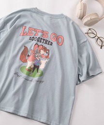 Disney（ディズニー）の「【71】【Disney/ディズニー】ミッキーマウス/ズートピア/ベイマックス/スティッチ/くまのプーさん ワイド プリントTシャツ/刺繍/バックプリント/レディース（S）（Tシャツ/カットソー）」