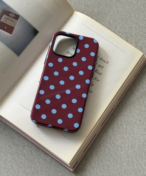 SANSeLF(サンセルフ)の「【SANSeLF】レトロポルカドットスマホケース iPhoneカバー アイフォンケース sac26s001(スマホケース/カバー・レディース・ブラック/ブルー/ボルドー・iPhone 16/iPhone 15/iPhone 17)」の8枚目の写真