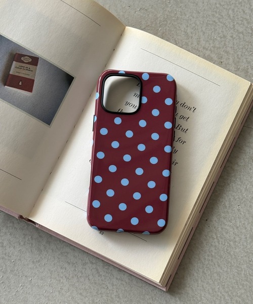 SANSeLF(サンセルフ)の「【SANSeLF】レトロポルカドットスマホケース iPhoneカバー アイフォンケース sac26s001(スマホケース/カバー・レディース・ブラック/ブルー/ボルドー・iPhone 16/iPhone 15/iPhone 17)」の9枚目の写真