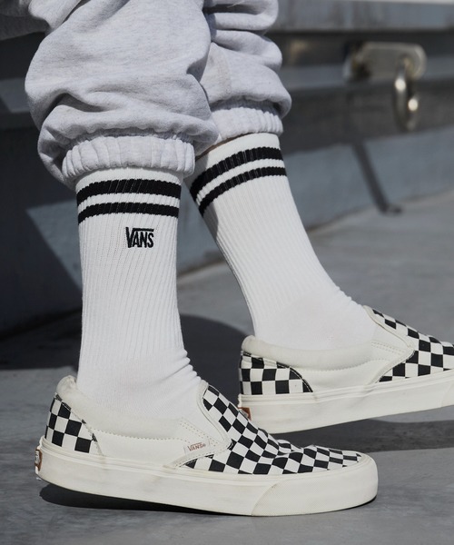 VANS(バンズ)の「VANS/ヴァンズ ライン リブ編みクルーソックス 2026年 夏 夏服(ソックス/靴下・メンズ・ホワイト・ONE SIZE)」の3枚目の写真