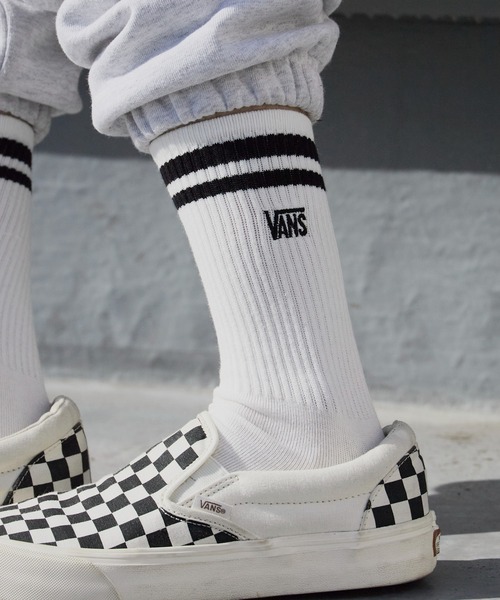 VANS(バンズ)の「VANS/ヴァンズ ライン リブ編みクルーソックス 2026年 夏 夏服(ソックス/靴下・メンズ・ホワイト・ONE SIZE)」の5枚目の写真
