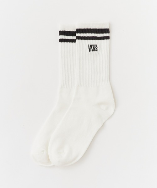 VANS(バンズ)の「VANS/ヴァンズ ライン リブ編みクルーソックス 2026年 夏 夏服(ソックス/靴下・メンズ・ホワイト・ONE SIZE)」の2枚目の写真