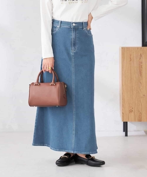 a.v.v(アーヴェヴェ)の「Aラインデニムスカート(デニムスカート・レディース・ブルー/ライトグレー/ネイビー・38/40/36)」の5枚目の写真