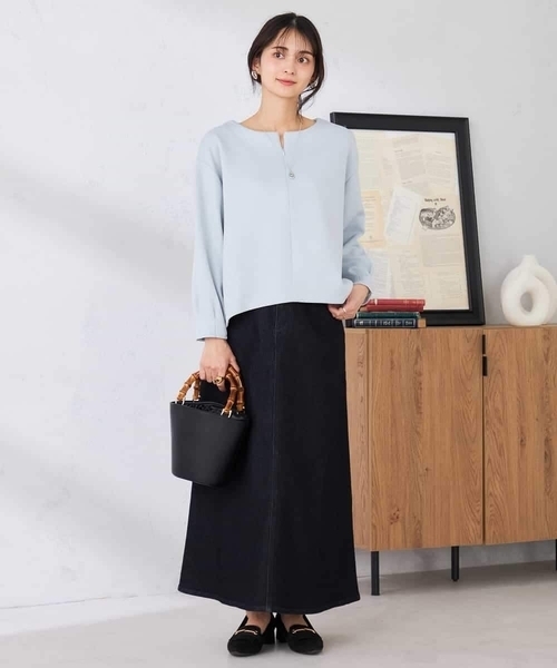 a.v.v(アーヴェヴェ)の「Aラインデニムスカート(デニムスカート・レディース・ブルー/ライトグレー/ネイビー・38/40/36)」の21枚目の写真