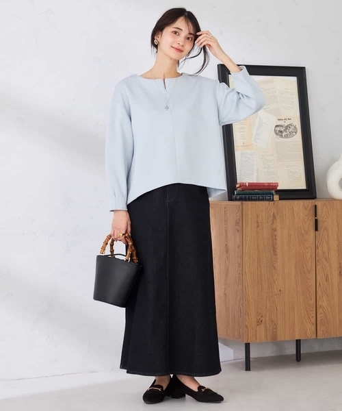 a.v.v(アーヴェヴェ)の「Aラインデニムスカート(デニムスカート・レディース・ブルー/ライトグレー/ネイビー・38/40/36)」の15枚目の写真