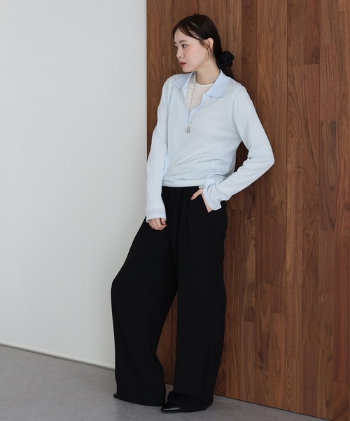 J by blue(ジェイバイブルー)の「スキッパーシアーニット(ニット/セーター・レディース・ネイビー/ブルー/ホワイト・MEDIUM)」の13枚目の写真