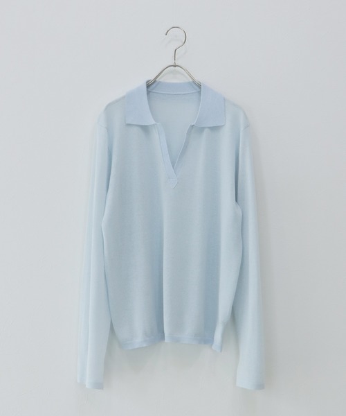 J by blue(ジェイバイブルー)の「スキッパーシアーニット(ニット/セーター・レディース・ネイビー/ブルー/ホワイト・MEDIUM)」の20枚目の写真