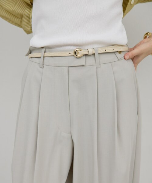 GALLARDAGALANTE(ガリャルダガランテ)の「プランプバックルベルト(ベルト・レディース・ダークブラウン/アイボリー・FREE)」の3枚目の写真