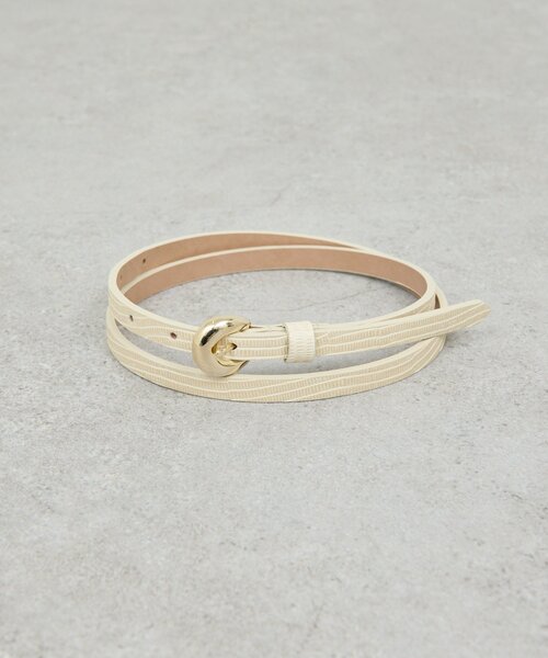 GALLARDAGALANTE(ガリャルダガランテ)の「プランプバックルベルト(ベルト・レディース・ダークブラウン/アイボリー・FREE)」の6枚目の写真