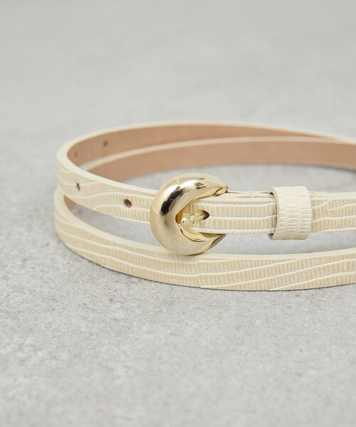 GALLARDAGALANTE(ガリャルダガランテ)の「プランプバックルベルト(ベルト・レディース・ダークブラウン/アイボリー・FREE)」の7枚目の写真