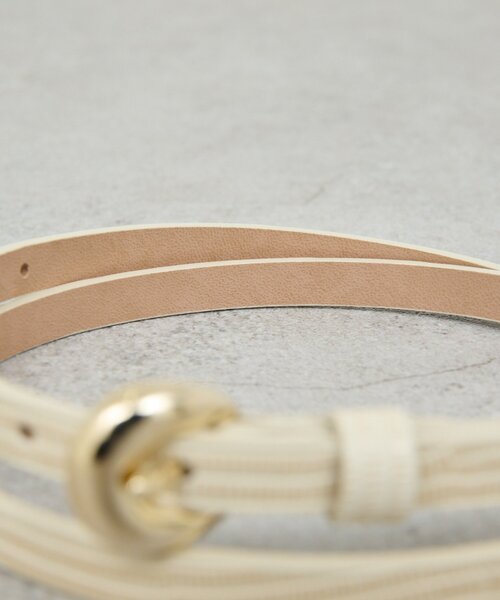 GALLARDAGALANTE(ガリャルダガランテ)の「プランプバックルベルト(ベルト・レディース・ダークブラウン/アイボリー・FREE)」の8枚目の写真