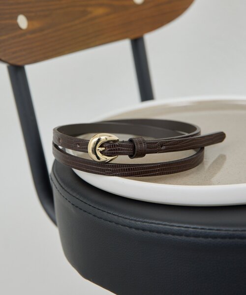 GALLARDAGALANTE(ガリャルダガランテ)の「プランプバックルベルト(ベルト・レディース・ダークブラウン/アイボリー・FREE)」の9枚目の写真