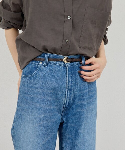 GALLARDAGALANTE(ガリャルダガランテ)の「プランプバックルベルト(ベルト・レディース・ダークブラウン/アイボリー・FREE)」の11枚目の写真