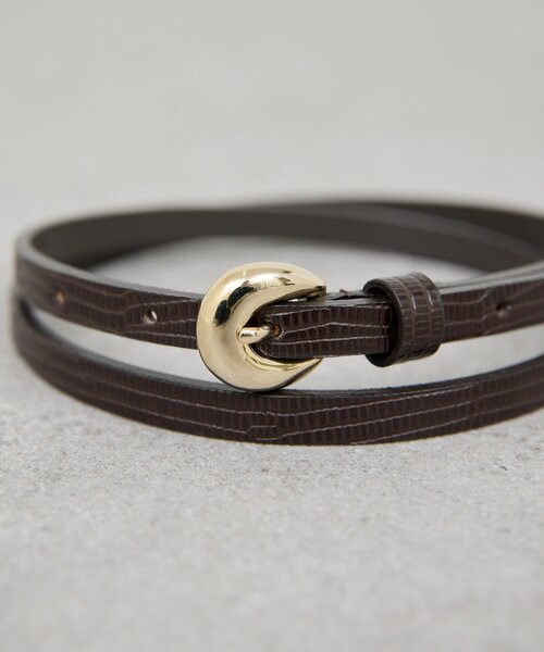 GALLARDAGALANTE(ガリャルダガランテ)の「プランプバックルベルト(ベルト・レディース・ダークブラウン/アイボリー・FREE)」の14枚目の写真
