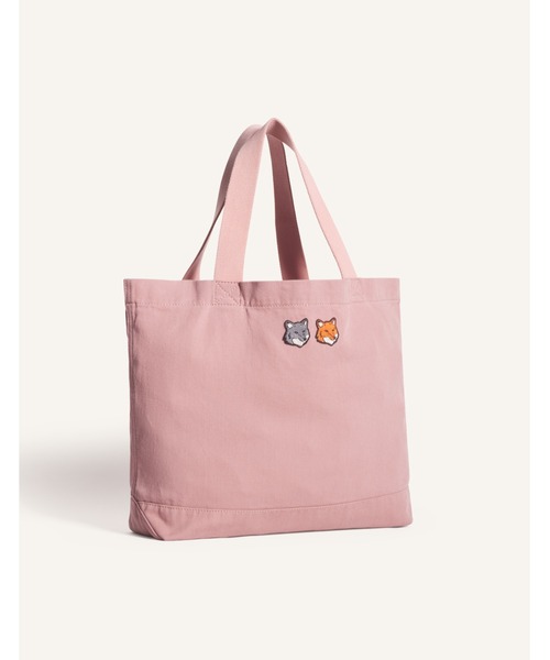 Maison Kitsune(メゾンキツネ)の「DOUBLE FOX HEAD FADED TOTE(トートバッグ・レディース・スモークピンク・U)」の2枚目の写真