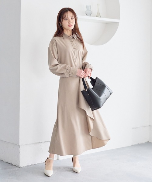 Andemiu(アンデミュウ)の「ラッフルフリルワンピース641057(ワンピース・レディース・ベージュ/ブルー/チャコールグレー・FREE)」の20枚目の写真