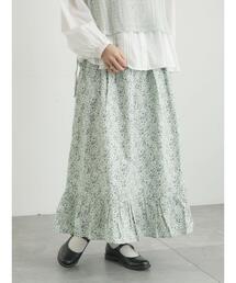 TSUHARU by Samansa Mos2 | 【LIBERTY】BEATRICE柄裾フリルスカート(スカート)