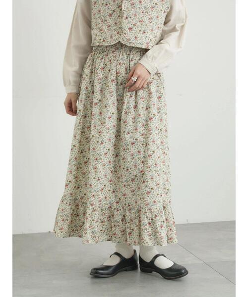 TSUHARU by Samansa Mos2(ツハルバイサマンサモスモス)の「【LIBERTY FABRICS】BEATRICE柄裾フリルスカート(スカート・レディース・ラベンダー/ピンク・F)」の2枚目の写真