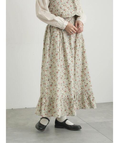 TSUHARU by Samansa Mos2（ツハルバイサマンサモスモス）の「【LIBERTY】BEATRICE柄裾フリルスカート（スカート・レディース・ラベンダー・F）」の4枚目の写真