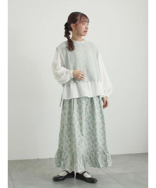 TSUHARU by Samansa Mos2（ツハルバイサマンサモスモス）の「【LIBERTY】BEATRICE柄裾フリルスカート（スカート・レディース・ラベンダー・F）」の15枚目の写真