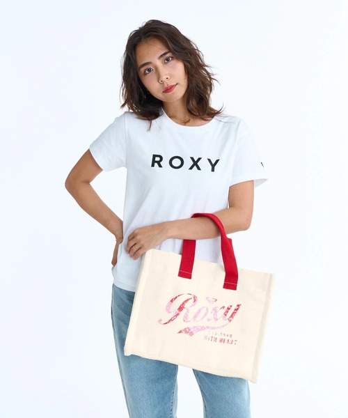 ROXY(ロキシー)の「ROXY ウィメンズ ROXY WITH HEART TOTE トートバッグ 【2026年春夏モデル】/ロキシー(トートバッグ・レディース・ネイビー/レッド・FREE)」の2枚目の写真